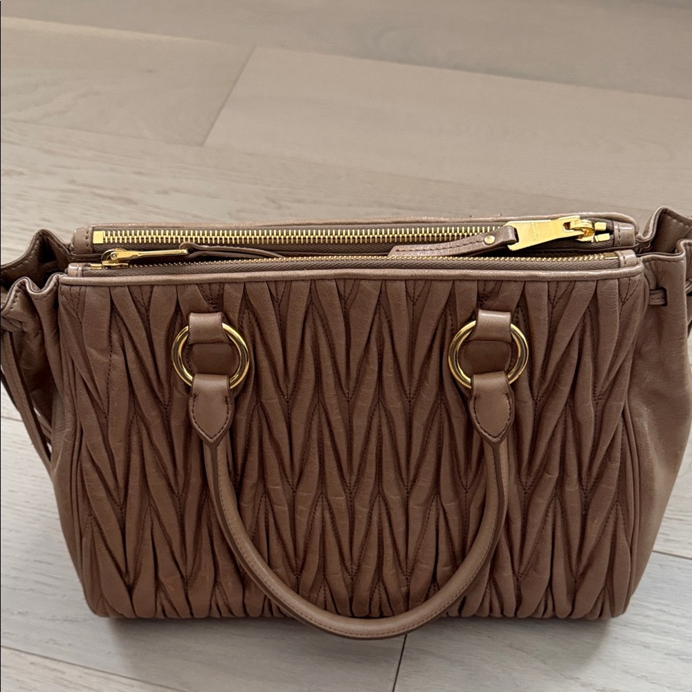 Miu Miu Brown Quilted Satchel - Picture 8 of 9